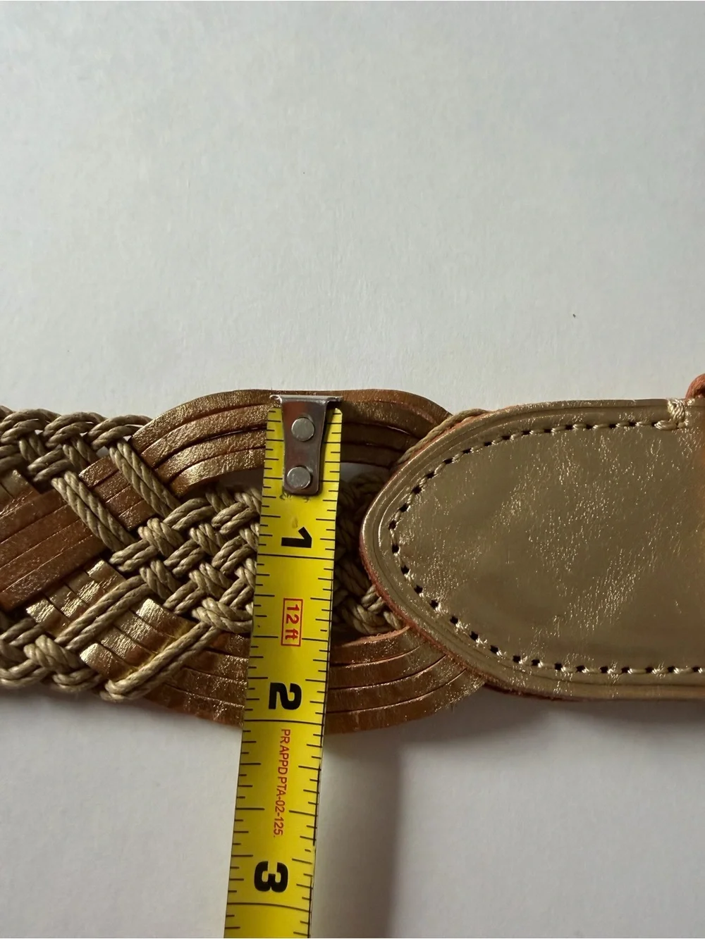 Ralph Lauren Braided Metallic Gold and Brown 100% Leather Belt